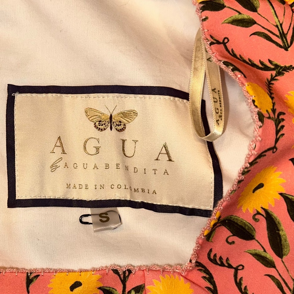Agua by Agua Bendita Bambu puff-sleeve floral-print crop top-Small - Picture 5 of 10